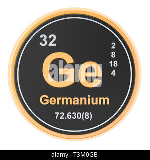 Germanio Ge elemento chimico. 3D rendering isolati su sfondo bianco Foto Stock