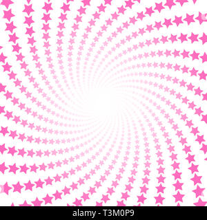 Rosa stelle, modello a spirale con un luminoso centro. Twisted circolare illustrazione frattale, potente, dinamicamente, happy design. Foto Stock