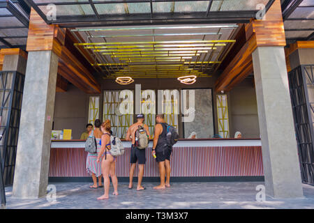 Area di ricevimento, Railay Bay Resort and Spa, Railay West Beach, Railay, provincia di Krabi, Thailandia Foto Stock