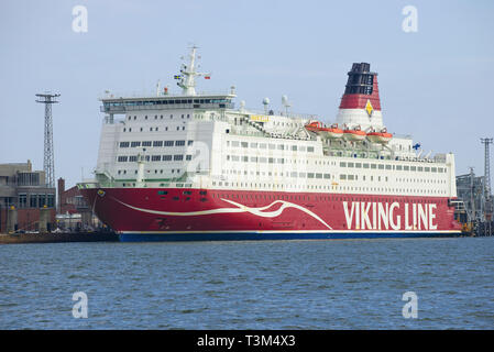 HELSINKI, Finlandia - 08 Marzo 2019: Sea cruise ferry Mariella della Viking Line società close up nel soleggiato marzo pomeriggio Foto Stock