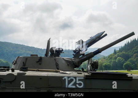 Razzo il combattimento della fanteria veicolo BMP-1.Kalinov, Slovacchia, Europa Foto Stock