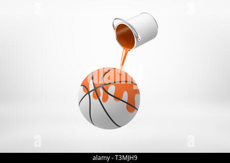 Palla da basket isolata su sfondo bianco. rendering 3d di accessori  sportivi per il gioco di squadra Foto stock - Alamy