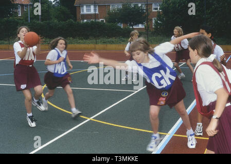 Scuola secondaria netball corrispondono, England, Regno Unito Foto Stock