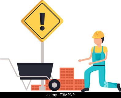Lavoratore attrezzature da costruzione Illustrazione Vettoriale