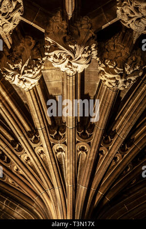 Dettaglio del soffitto, Thistle Cappella, St. Giles' Cattedrale, Edimburgo, Scozia, Regno Unito Foto Stock