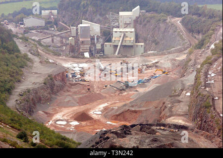 Hanson aggregati a Machen cava in Newport South Wales. 05/10/2005 Foto Stock