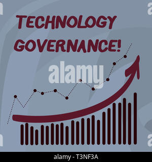 Testo della scrittura di governance di tecnologia. Foto concettuale framework che forniscono una struttura formale per istituto Combinazione di colorati di colonna e di riga Foto Stock