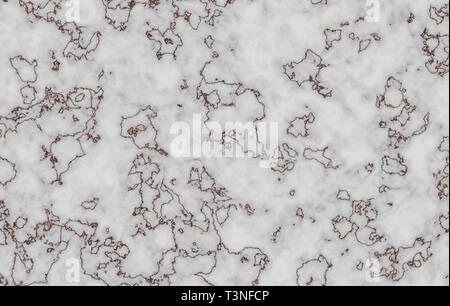 Texture in marmo. Natural grigio e oro volute e increspature su sfondo bianco. Configurazione astratta. Foto Stock