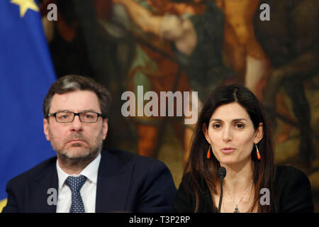 Roma, Italia. Xi Apr, 2019. Roma 11 Aprile 2019. Palazzo Chigi. Presentazione della 76° edizione della International BNL d'Italia Tennis Tournament. foto di Samantha Zucchi Insidefoto/credito: insidefoto srl/Alamy Live News Foto Stock