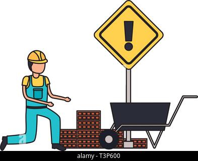 Lavoratore attrezzature da costruzione Illustrazione Vettoriale