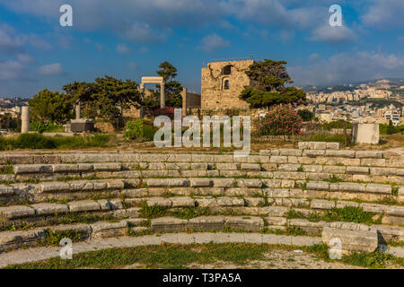 Il Castello dei Crociati Byblos Jbeil in Libano medio oriente Foto Stock