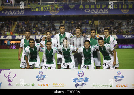 Banfield football club team formazione a Buenos Aires, Argentina Foto Stock