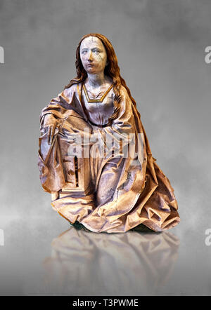 Dipinto statua in alabastro della Vergine dell'Annunciazione, realizzato intorno al 1495 da Tilman Riemenschneider di Heiligenstadt im Eichsfeld, Germania lo stat Foto Stock