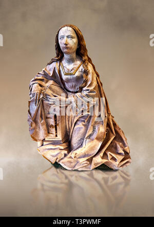 Dipinto statua in alabastro della Vergine dell'Annunciazione, realizzato intorno al 1495 da Tilman Riemenschneider di Heiligenstadt im Eichsfeld, Germania lo stat Foto Stock