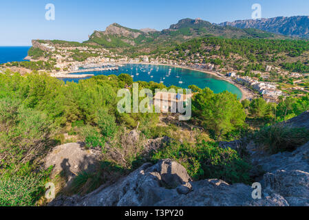 Vista panoramica della Porte de Soller, Palma Mallorca, Spagna Foto Stock