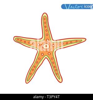 Set Starfishes .disegnati a mano illustrazione vettoriale Illustrazione Vettoriale