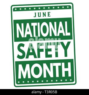 Sicurezza nazionale mese segno o timbro su sfondo bianco, illustrazione vettoriale Illustrazione Vettoriale