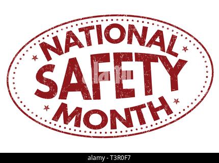 Sicurezza nazionale mese segno o timbro su sfondo bianco, illustrazione vettoriale Illustrazione Vettoriale