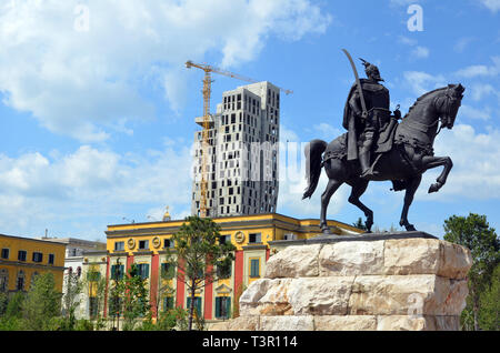 Tirana, parte 2, Piazza Skanderbeg Foto Stock