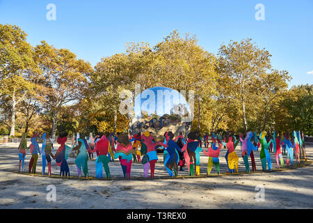 Universo illuminato - festeggiando il 70° anniversario delle Nazioni Unite centrato su Campo da gioco Rumsey di Central Park Foto Stock