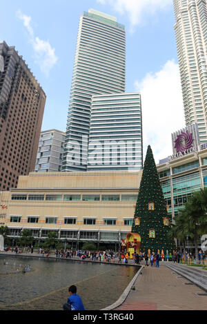 Il centro cittadino di Kuala Lumpur, KLC, Torri Gemelle Petronas Malaysia Foto Stock