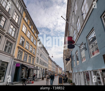 Vecchie strade nel centro di Copenhagen, Danimarca Foto Stock