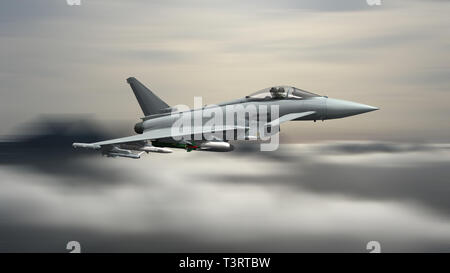 Fighter jts - moderno armate jet fighter vola nel cielo Foto Stock