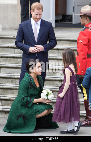 Il principe Harry e Melissa Markle lasciare il Canada casa sulla giornata del Commonwealth. Dotato di: il principe Harry, duca di Sussex, Meghan, duchessa di Sussex, Meghan Markle dove: Londra, Regno Unito quando: 11 Mar 2019 Credit: WENN.com Foto Stock