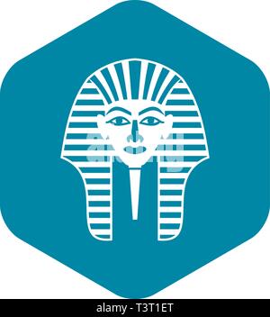 Maschera di Tutankhamon, icona di stile semplice Illustrazione Vettoriale