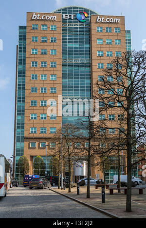 La BT, British Telecom, Riverside Tower a Belfast, Irlanda del Nord. Foto Stock