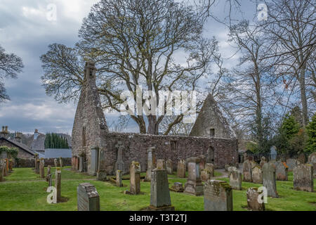 Alloway, Scotland, Regno Unito - 09 Aprile 2019: L'Auld Kirk Alloway nel punto centrale di molti di Robert Burns poesie in Scozia Foto Stock