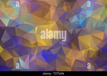 Colorato sfondo astratto da triangoli blu e giallo colore sfumatura. Illustrazione Vettoriale