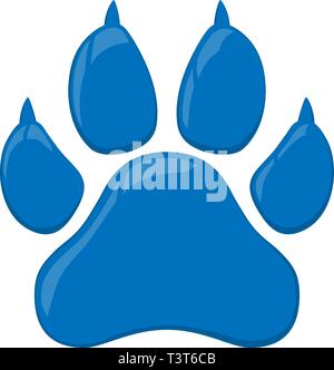 Blue Paw wildcat isolato stampa illustrazione vettoriale Illustrazione Vettoriale