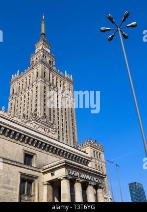 / Varsavia Polonia - 03 aprile 2019. Palazzo della Cultura e della scienza nel centro della città Foto Stock