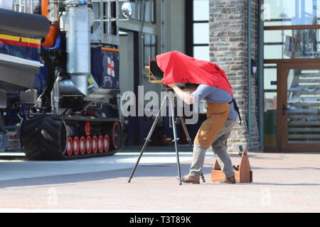 Scialuppa di salvataggio RNLI station Llandudno, Galles Foto Stock
