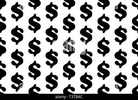 Vettore di Seamless pattern del simbolo del dollaro. Banca, Finanza, credito. Sfondo senza giunture. Illustrazione Vettoriale