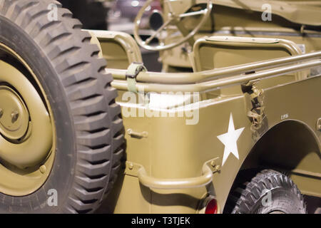 I militari americani vintage veicolo di WW2 close up Foto Stock