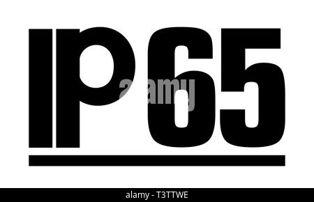 Protezione IP65 icona standard su sfondo bianco. eps 10 Illustrazione Vettoriale