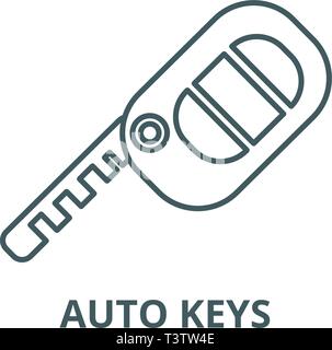 I tasti Auto icona linea, vettore. I tasti Auto delineano segno, concetto simbolo, illustrazione piatta Illustrazione Vettoriale