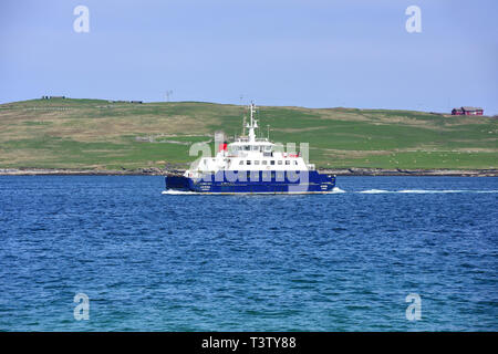 MV Leirna double ended traghetto ro-ro da Bressay a Lerwick, Lerwick, Shetland, isole del Nord, Scozia, Regno Unito Foto Stock