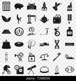 Grande equilibrio set di icone, stile semplice Illustrazione Vettoriale