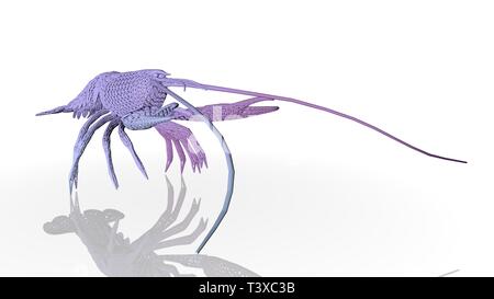 3D rendering di un animale artistico con la riflessione isolata su sfondo bianco Foto Stock