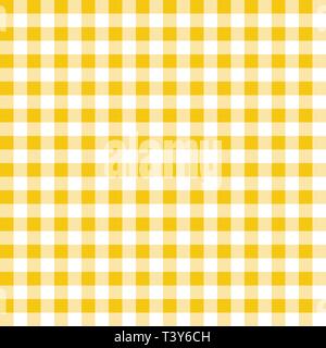 Giallo e bianco a quadri di sfondo vettoriale. Seamless ripetere il motivo a scacchi. Illustrazione Vettoriale