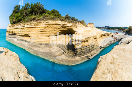 Canal d'amour, Sidari regione, l'isola di Corfù, Grecia. Foto Stock