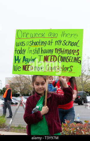 Sacramento/California/USA-Aprile 11,2019 la città di Sacramento insegnanti associazione riconosciuta una giornata di sciopero contro la città di Sacramento Scuola board Foto Stock