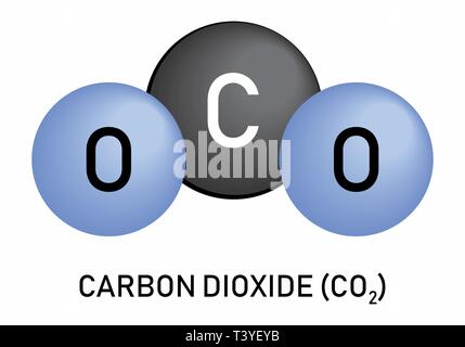 Il biossido di carbonio formula molecolare Illustrazione Vettoriale