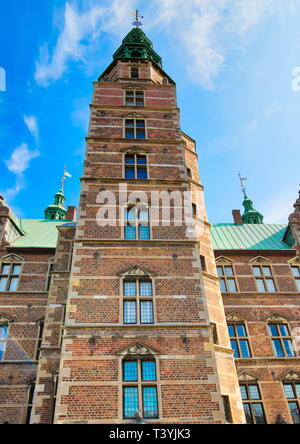 Famoso il castello di Rosenborg, uno dei castelli più visitati in Copenhagen Foto Stock