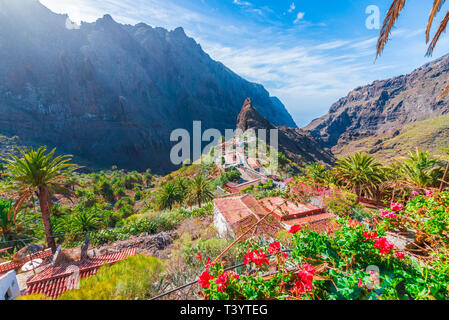 Masca village, l'attrazione più visitata di Tenerife, Spagna. Foto Stock