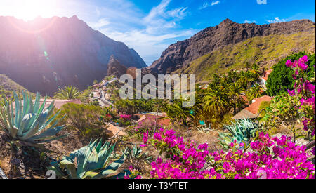 Masca village, l'attrazione più visitata di Tenerife, Spagna. Foto Stock