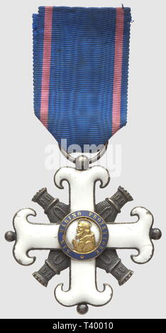 Ordre pour le Mérite Materia Civile et Militaire, 'Mérito civile', Chevalier, en argent, centro en o, manque les armes de la République (3 tours) dans le Centre du revers, modèle ancien, Additional-Rights-Clearance-Info-Not-Available Foto Stock